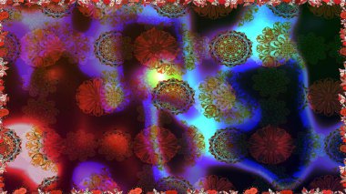 Parlak renkli çiçekleri ve kahverengi ve gri renkli yaprakları olan şaşırtıcı, pürüzsüz çiçek deseni. Halk tarzı. Moda baskıları için zarif bir şablon. Modern çiçek arkaplanı.