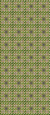 Raster Golden Mehndi kusursuz desen. Bej, yeşil ve kahverengi renkli desen. Kına dövmeli süs çiçekleri, altın çıkartmalar, mehndi ve yoga tasarımı, kartlar ve parmak izleri..