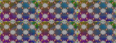 Raster illüstrasyonu. Güzel kumaş deseni. Asya tekstil tarzında. Renkli Bahar Temalı Kusursuz Arkaplan. Kusursuz çiçek deseni. Düz Çiçek Elementleri Tasarımı.