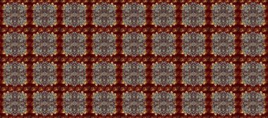 Kahverengi, kırmızı, gri ve altın desenli. Klasik raster şablonu. Tekrarlayan ögelerle kusursuz soyut arkaplan.