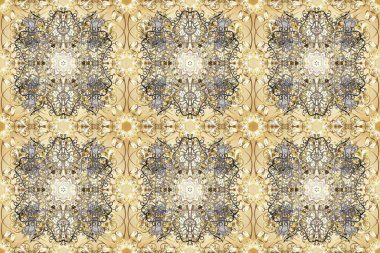 Altın rengi bej, nötr ve gri renkte altın elementlerle. Kusursuz altın desen. Raster doğulu süsü.