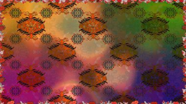 Renkli Bahar Temalı Kusursuz Arkaplan. Raster illüstrasyonunda kusursuz çiçek deseni. Düz Çiçek Elementleri Tasarımı. Güzel kumaş deseni.