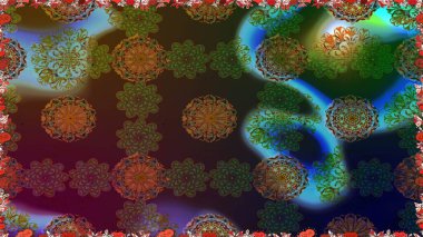 Düz çiçek öğeleri tasarım. Raster çizimde sorunsuz çiçek desenli. Bahar Tema Dikişsiz desen arka plan rengi. Fantezi kumaş deseni.