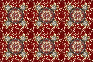 Klasik raster sarısı, kusursuz desen. Çiçek süsü kumaş deseni, cam, çiçek desenli metal kırmızı, kahverengi ve bej renklerinde altın elementler..