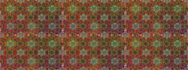 El çizimi çiçekli, pürüzsüz bir desen. Çocuksu tasarım. Kahverengi arka planda. Tekstil, kumaş, ambalaj, hatıra defteri için güzel çiçek arkaplanı..