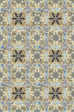 Kusursuz klasik raster altın desenli. Klasik klasik klasik arka plan. Geleneksel oryantasyon süsü. Altın desenli bej, gri ve nötr renklerde altın elementler.