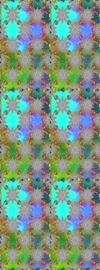 Çiçekli karalama şeklinde Raster çiçek deseni. Yeşil ve gri renkli çiçekler. Yumuşak, yaz çiçekli arka plan.