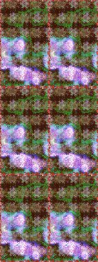 Renkli Bahar Temalı Kusursuz Arkaplan. Düz Çiçek Elementleri Tasarımı. Raster illüstrasyonunda kusursuz çiçek deseni. Kahverengi renkte çiçekler.