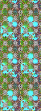 Küçük çiçekteki sevimli çiçek deseni. Yeşil renkli çiçekler. Raster illüstrasyonu.