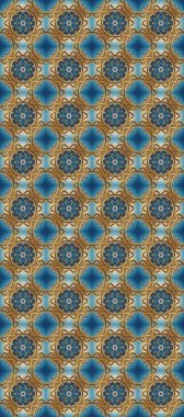 Geleneksel raster ve altın desen. Klasik oryantal desen kahverengi, mavi ve gri renkler üzerinde. Damask pürüzsüz süsü.