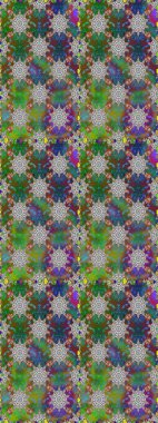 Raster illüstrasyonu. Çiçeksiz desenli arka plan, darbeler, sıçramalar, yaz çiçekleri. Yeşil renkte çiçekler.