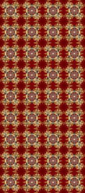 Kusursuz oryantal klasik altın desen. Kırmızı, kahverengi ve bej renklerde altın tekrarlayan elementler içeren Raster soyut arkaplanı.