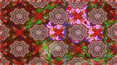 Düz Çiçek Elementleri Tasarımı. Çiçekli, kusursuz bir arkaplan. Renkli Bahar Temalı Kusursuz Arkaplan. Çocuk stili.