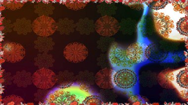 Raster illüstrasyonunda kusursuz çiçek deseni. Renkli Bahar Temalı Kusursuz Arkaplan. Düz Çiçek Elementleri Tasarımı. Güzel kumaş deseni.