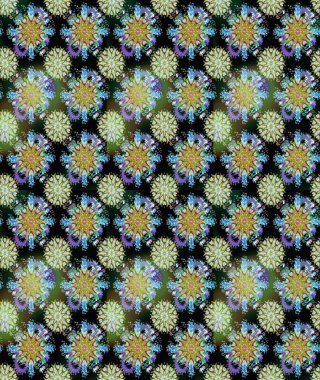 Tarafsız ve siyah renklerde çiçekler. Raster illüstrasyonunda kusursuz çiçek deseni.