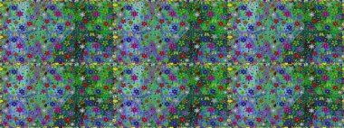 Yeşil renkte çiçeklerle süslenmiş kusursuz çiçek deseni. Suluboya tarzında yeşil renkte çiçekler.