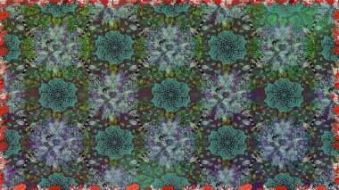 Raster suluboya çiçek deseni, narin çiçekler, yeşil ve gri çiçekler, tebrik kartı şablonu. Raster Güzel kumaş deseni.