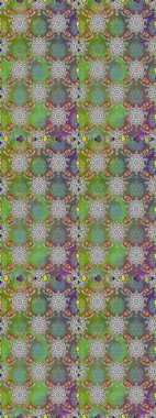 Kusursuz bir arka plan modeli. Raster hisseleri. Suluboya, elle çizilmiş. Yeşilde çiçekler.