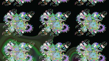 Düz Çiçek Elementleri Tasarımı. Siyah renkli çiçekler. Güzel çiçek deseni. Renkli Bahar Teması çizim şablonu.