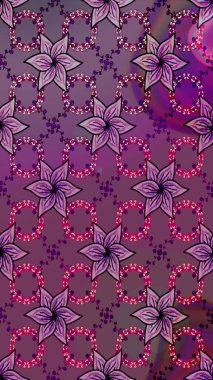 Mor ve kahverengi renklerde. Çiçekli güzel suluboya desen. Raster illüstrasyonu.