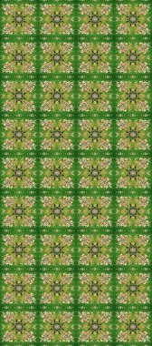 Şam, tasarım için kusursuz desen. Yeşil, nötr ve bej renklerinde, altın elementli, pürüzsüz desen.