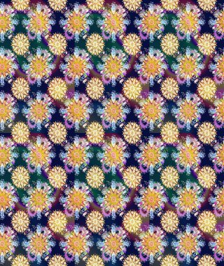 Çiçekli karalama şeklinde Raster çiçek deseni. Mavi ve nötr renklerde çiçekler. Yumuşak, bahar çiçekli arka plan.