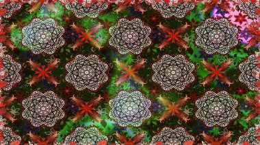 Raster illüstrasyonu. Çiçeklerle suluboya desenli çiçek deseni. Gri ve kahverengi renkli güzel tekstil.