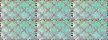 Raster illüstrasyonunda kusursuz çiçek deseni. Suluboya tarzında mavi renkte çiçekler.