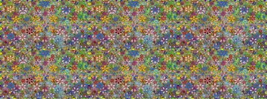 Parlak elementlerin. El çizimi Raster çizimi. Duvar kağıdı, web sayfası arka planı, ambalaj kağıdı, davetiye, broşür, afiş veya web sitesi için kusursuz çiçek deseni kullanılabilir.