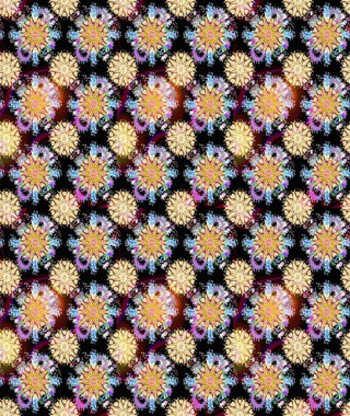 Kusursuz çiçek deseni duvar kâğıdı olarak kullanılabilir. Siyah ve bej renkli çiçekler. Raster illüstrasyonu.