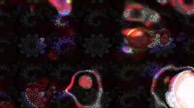 Renkli unsurlarla hareketli arka plan görüntüleri. Çiçekler. Eski model. Bayrak tarzı. Video kaydı. Şablon. Döngü. Kusursuz..