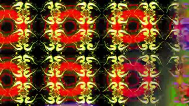 Renkli unsurlarla hareketli arka plan görüntüleri. Çiçekler. Eski model. Bayrak tarzı. Video kaydı. Şablon. Döngü. Kusursuz.. 