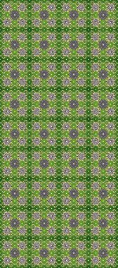 Duvar kâğıdı için altın süslü bir illüstrasyon. Çiçekli süslemeli, pürüzsüz bir desen. Geleneksel Arap dekoru yeşil, gri ve bej renklerde. Doğu tarzında klasik tasarım öğesi. Dantelli iz sürücü.