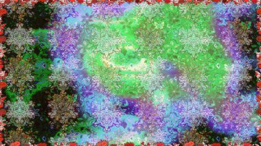 Raster suluboya çiçek deseni, narin çiçekler, yeşil ve nötr çiçekler, tebrik kartı şablonu. Güzel kumaş deseni.