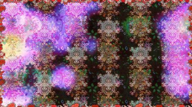 Raster illüstrasyonu. 3 boyutlu çiçekler, pürüzsüz. Kahverengi ve gri renklerde.