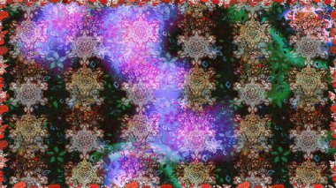 Tebrik kartı geçmişi, boyama kitabı, arkaplan ve tekstil için kullanılabilir. Sınır Kızılderili çiçekli paisley patten. Etnik Mandala havlusu. Kusursuz süs izi. Raster Henna tarzı.