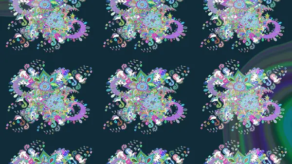 Hoş bir çiçek geçmişi var. Güzel kumaş deseni. Küçük bir çiçekte eskiz deseni. Raster illüstrasyonu.