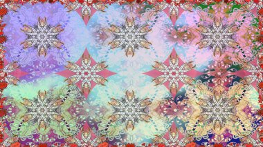 Poster ya da kapak için arka plan. Davetiye ve kartpostal tasarımı için dekoratif çiçek unsurları. Yapraklı kusursuz desen. Tekstil için figür. Sevimli zarif çiçekler Raster illüstrasyonu.