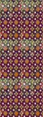 Çiçek ve yapraklı karalama şeklinde Raster çiçek deseni. Raster illüstrasyonu. Yumuşak, bahar çiçekleri mor renklerde.