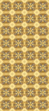 Klasik raster sarısı, kusursuz desen. Çiçek süsü kumaş deseni, cam, çiçek desenli metal bej, sarı ve kahverengi altın elementli..