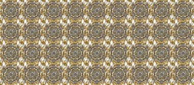 Barok tarzında duvar kağıdı tasarımı için kusursuz damaske deseni arkaplanı. Süslü raster dekorasyonu. Kahverengi, gri ve bej renklerde altın desenli altın elementler.