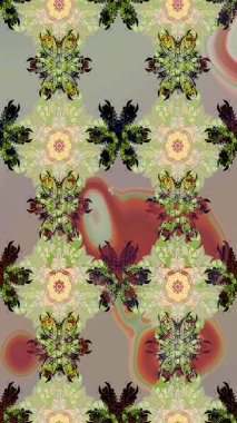 Renkli Yaz Temalı eskiz kalıbı. Tarafsız ve gri renklerde çiçekler. Düz Çiçek Elementleri Tasarımı. Raster illüstrasyonunda çiçek deseni çizimi.