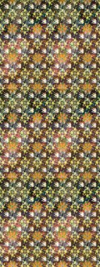 Raster illüstrasyonu. Klasik çiçek tasarımı elementleri. Kahverengi kıvırcık çiçekler kahverengi renklerde şekillenir.