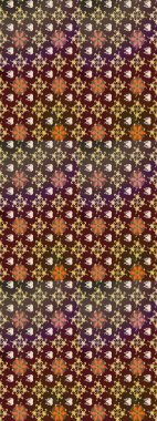 Raster illüstrasyonu. Suluboya tarzında kahverengi renkte. Küçük çiçekli bahar deseni çiz.