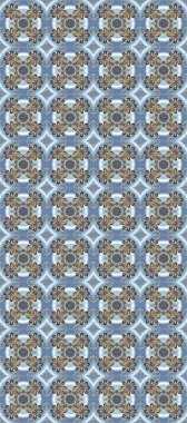 Klasik barok çiçek desenli altın rengi mavi, gri ve nötr. Lüks, kraliyet ve Viktorya dönemi konsepti. Süslü raster dekorasyonu. Mavi, gri ve nötr renklerde altın element.