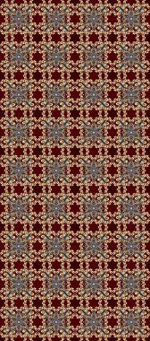 Klasik raster sarısı, kusursuz desen. Kırmızı, bej ve kahverengi renklerde altın elementlerle kusursuz desen. Geleneksel oryantasyon süsü. Klasik vintage arkaplan.