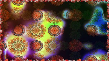 Renkli Yaz Temalı Kusursuz Arkaplan. Kahverengi ve gri renkli çiçekler. Sevimli çiçek raster deseni. Düz Çiçek Elementleri Tasarımı.