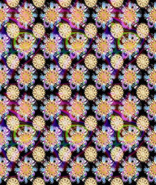 Çiçeklerle kusursuz desen. El çizimi. Siyah ve bej renkli çiçekler. Suluboya çizimi.