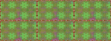 Küçük çiçekteki sevimli çiçek deseni. Raster illüstrasyonu. Yeşil ve nötr renkte çiçekler.