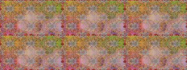 Raster Floral Illustration, Asyalı tekstil. Kahverengi ve nötr renklerde etnik çiçeklerle kusursuz bir desen..